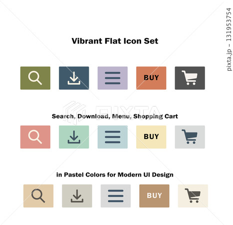 オーガニックな色のショッピングボタンセット 131953754