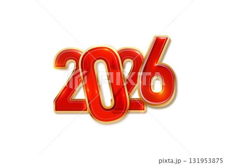 Golden red 2026 digits with glitter shine. Happy New Year banner with festive sparkle. Vector background Golden red 2026 digits with glitter shine. Happy New Year banner with festive sparkle. Vector background 131953875