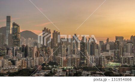 Oct 3 2025 Twilight Glow Over West Kowloon Skyline View 131954866