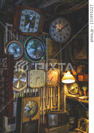 Sept 27 2025 Vintage Clock Shop Scene With Multiple Wall Clock 131955227