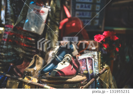 Sept 27 2025 Colorful Street Market Shoes Display With Bags and Cozy Sept 27 2025 Colorful Street Market Shoes Display With Bags and Cozy 131955231