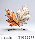an AI Image Generator, Elegant Copper Maple Leaf Sculpture With Cream Highlights 131955553