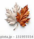 an AI Image Generator, Elegant Copper Maple Leaf Sculpture With Cream Highlights 131955554
