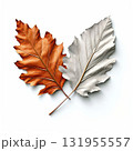 an AI Image Generator, Elegant Copper Maple Leaf Sculpture With Cream Highlights 131955557