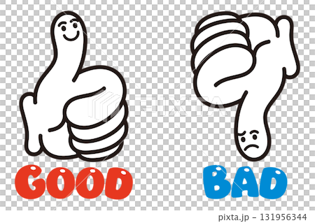 Good Bad Hand Icon Illustration 131956344