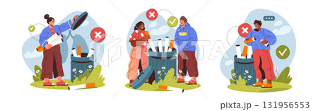 Vector poster set for stop smoking awareness. Quit nicotine addiction placard. Sign for nicotine disposal or cigarettes health care. Anti smoke campaign symbol. Lung wellness and bad habit recovery. Vector poster set for stop smoking awareness. Quit nicotine addiction placard. Sign for nicotine disposal or cigarettes health care. Anti smoke campaign symbol. Lung wellness and bad habit recovery. 131956553