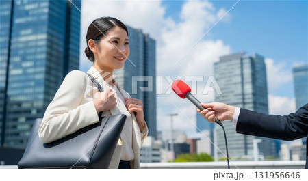 街頭インタビュー・ビジネスウーマン 街頭インタビュー・ビジネスウーマン 131956646