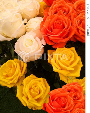 a beautiful composition of different flowers for the interior 131956701