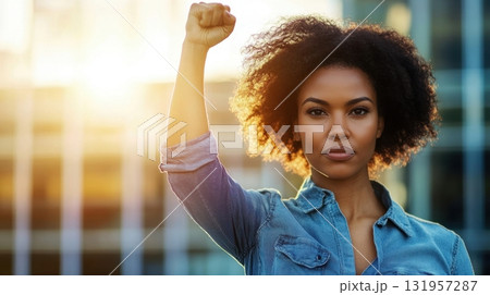 Womans Power A Fist of Defiance. 131957287