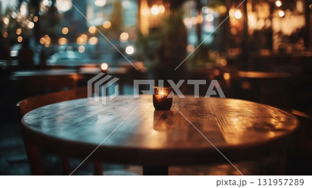 Romantic Candlelit Table at Night. Romantic Candlelit Table at Night. 131957289