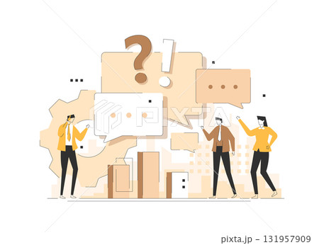 Social Networking Interaction,Concept Showing people interacting in social media, Suitable for landing page, ui 131957909