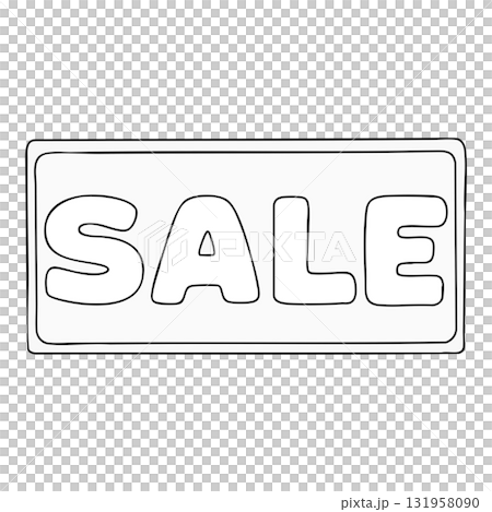 Outline Signboard with Big SALE Typography on Transparent Background 131958090