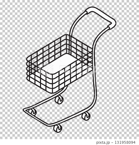 Minimalist Outline Isometric Shopping Cart Trolley Minimalist Outline Isometric Shopping Cart Trolley 131958094