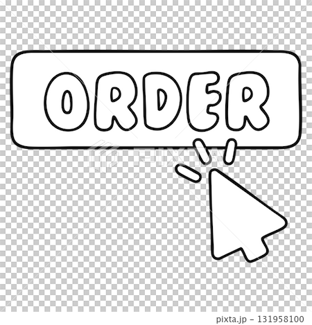 Outline Order Button with Mouse Cursor Click on Transparent Background Outline Order Button with Mouse Cursor Click on Transparent Background 131958100