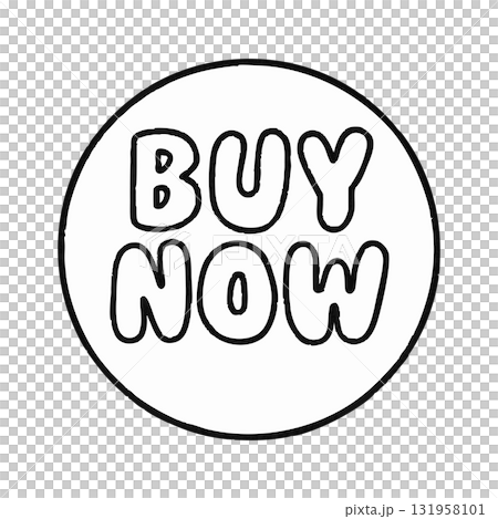 Outline Clip Art: Circle Button with BUY NOW Typography Outline Clip Art: Circle Button with BUY NOW Typography 131958101