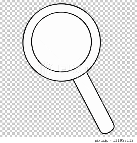 Simple Outline Clip Art: Magnifying Glass Icon 131958112