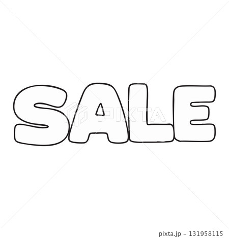 Outline Clip Art: Bold Bubble Text SALE Typography 131958115