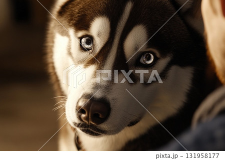 Husky With a Guilty Look Reflecting Sunlight in a Cozy Indoor Setting Generative AI Husky With a Guilty Look Reflecting Sunlight in a Cozy Indoor Setting Generative AI 131958177
