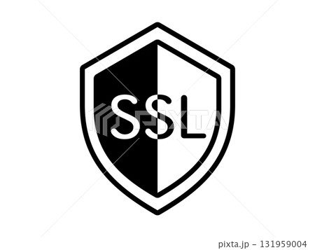 SSLの盾形バッジアイコン　モノトーン 131959004
