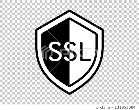 SSLの盾形バッジアイコン　モノトーン 131959004