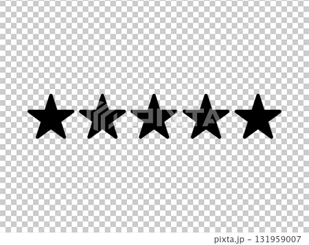星5つのアイコン　モノトーン 131959007