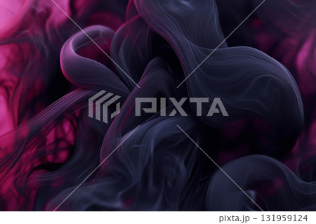 Black and Plum Smoke Intertwines in an Ethereal Dance of Color and Movement Generative AI 131959124