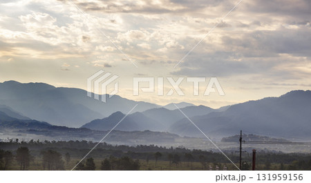 Landscape shot of the mountains at the dusk 131959156