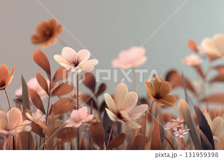 Delicate Pastel Blooms Dance in a Pixel Spring Wonderland of Digital Artistry Generative AI 131959398