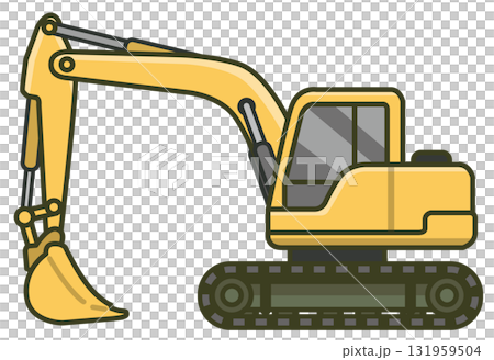 鏟子(建築工地使用的重型機械)側視圖插圖 鏟子(建築工地使用的重型機械)側視圖插圖 131959504