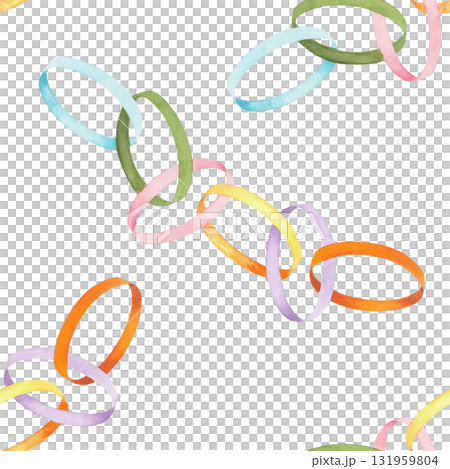 Seamless pattern of paper garland. Watercolor illustration. For fabric, wallpaper, packing paper, greeting cards, design, decoration and illustration. Seamless pattern of paper garland. Watercolor illustration. For fabric, wallpaper, packing paper, greeting cards, design, decoration and illustration. 131959804