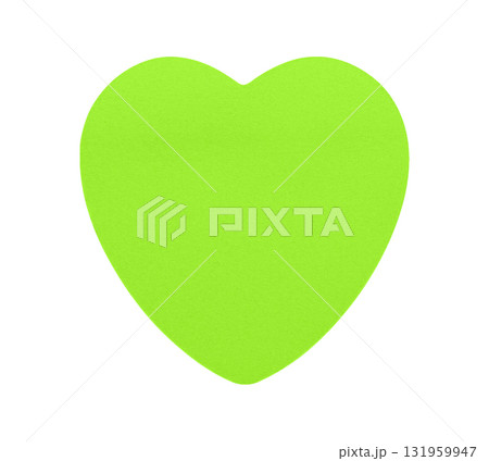 Vibrant Green Heart Memo Note Vibrant Green Heart Memo Note 131959947