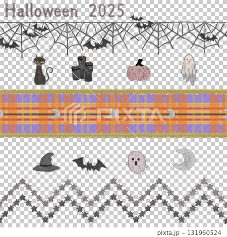 萬聖節的可愛刺繡材料 131960524