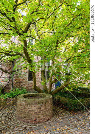 Old brick well in Groot Begijnhof Leuven Old brick well in Groot Begijnhof Leuven 131960576