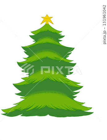 下から見上げたシンプルなクリスマスツリー 131961042