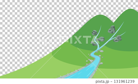 河流上游、中游和下游流動的示意圖_16:9 131961239