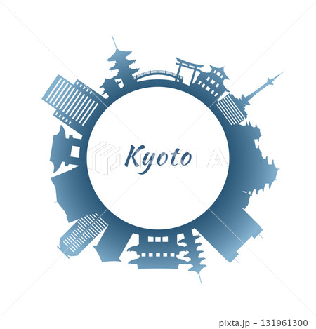 Kyoto skyline with colorful buildings. 131961300
