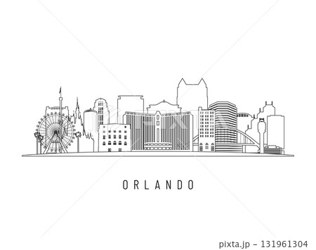 Detailed Orlando skyline vector illustration. 131961304