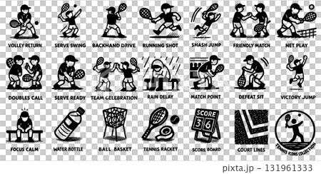 テニスアイコンセット、TENNIS ICONS COLLECTION テニスアイコンセット、TENNIS ICONS COLLECTION 131961333