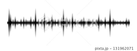 Sound wave. Music audio frequency, voice waveform, electronic radio signal, volume level, track symbol. Abstract noise pulses curve line. Vector illustration isolated 131962071