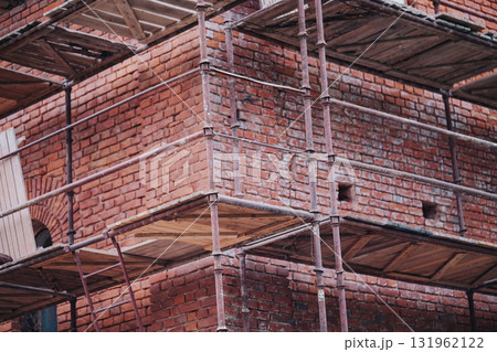 Restoration of an old brick building 131962122