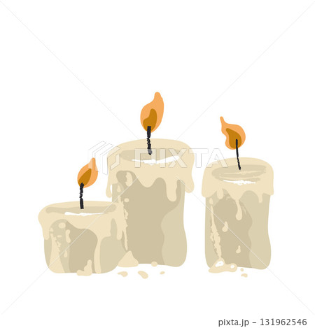 Set of christmas scented candle. Vector illustration, good for thematic emblem, greeting card 131962546