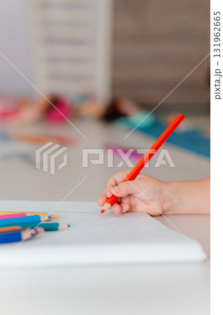 Engaging and Creative Kids Fun Featuring Colorful Art Supplies for Artistic expression 131962665