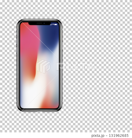 sleek smartphone with bezel less design and vibrant display is shown against transparency background, highlighting its modern and minimalist aesthetic 131962685