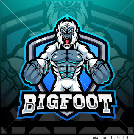 Bigfoot esport mascot logo design 131963140