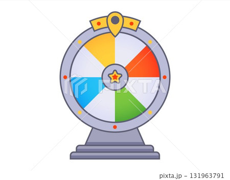 Casino lottery wheel of fortune with colored stripes. Casino lottery wheel of fortune with colored stripes. 131963791