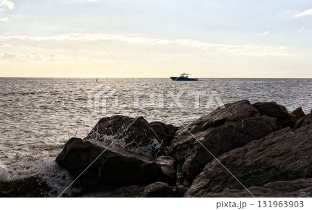 Rocks and Ocean at St Pete Beach Florida Late Afternoon 131963903