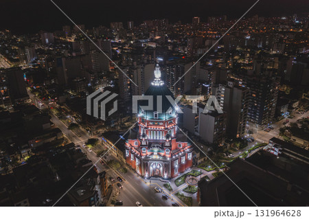 Night view of the Church of the Immaculate Heart of Mary, located in the historic district of Magdalena. Peru Night view of the Church of the Immaculate Heart of Mary, located in the historic district of Magdalena. Peru 131964628