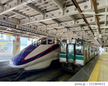 駅に停車する新幹線と在来線 駅に停車する新幹線と在来線 131964631