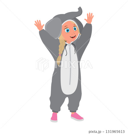 3D Isometric Flat Vector Illustration of cute Pajamas For Kids, Childrens Animal-themed Outfit for Dress-Up and Costume Play. Item 4 131965613