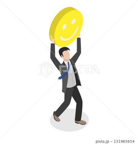 3D Isometric Flat Vector Illustration of Customer Feedback , Positive Online Feedback Enhances Employee Satisfaction And Social Media Engagement. Item 1 131965654